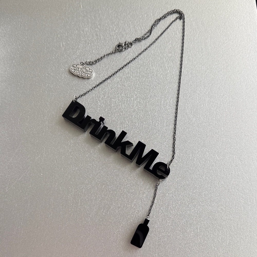 Disney Black 'Drink Me' Necklace